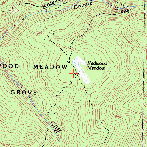 Topographic Map of Redwood Meadows Ranger Station, CA