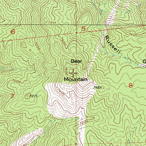 Topographic Map of Bear Mountain, CO