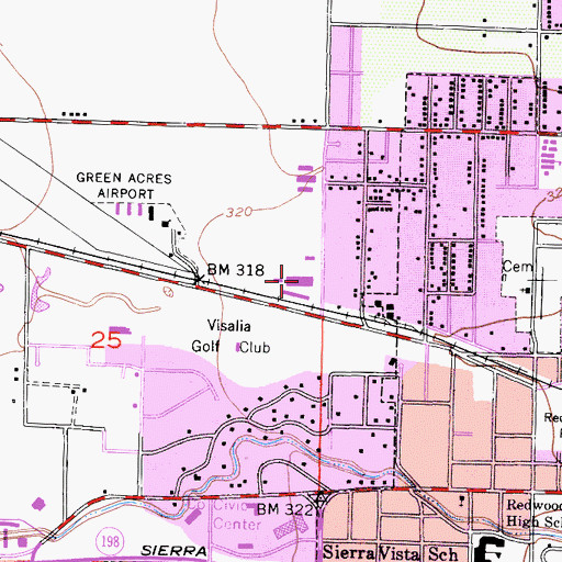 Topographic Map of Sequoia High School, CA