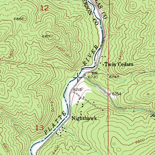 Topographic Map of Pine Creek, CO