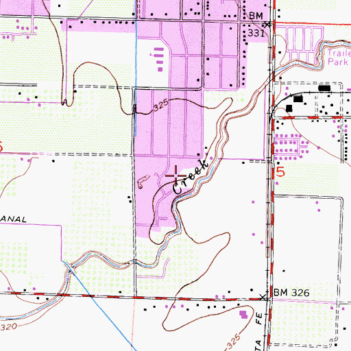 Topographic Map of Blaine Park, CA