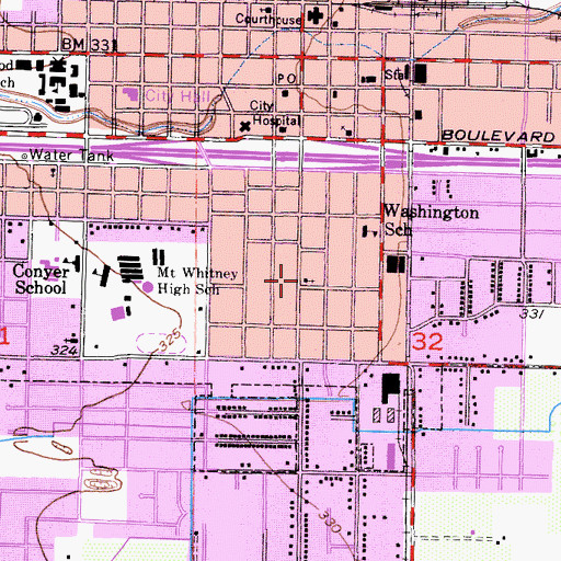 Topographic Map of Church of Christ, CA