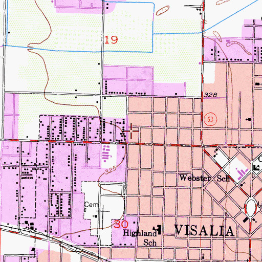Topographic Map of Church of God of Prophecy, CA