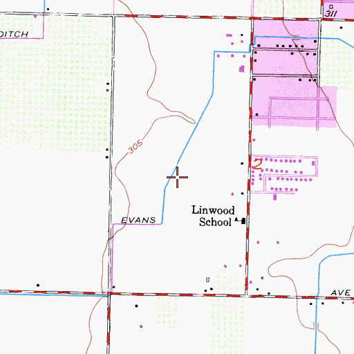 Topographic Map of College of the Sequoias Farm, CA