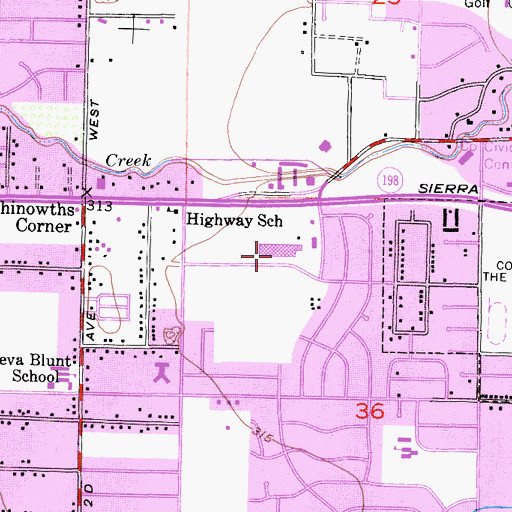 Topographic Map of County Center Shopping Center, CA