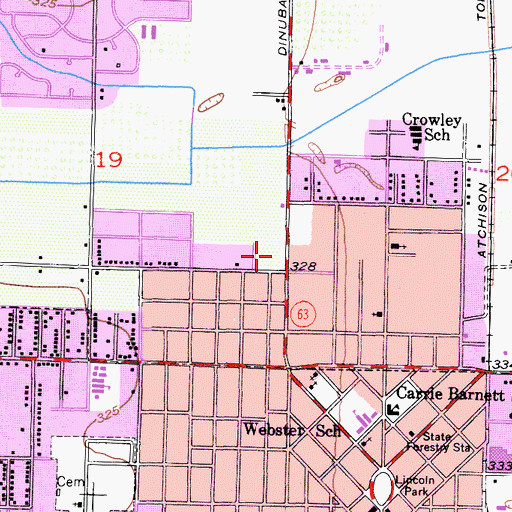 Topographic Map of Fairway Shopping Center, CA