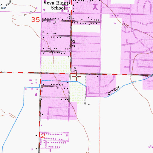 Topographic Map of Faith Baptist Church, CA