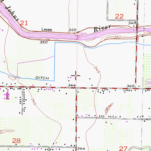 Topographic Map of Golden Oak Elementary School, CA