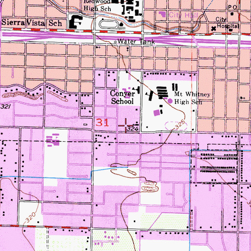 Topographic Map of Grace Lutheran Church, CA
