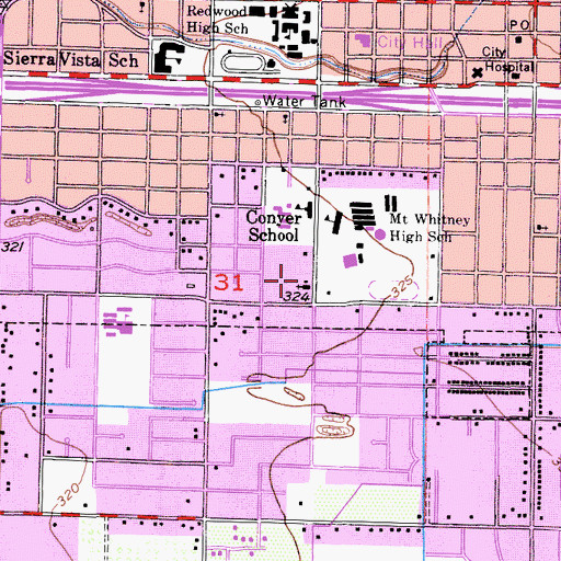 Topographic Map of Grace Lutheran School, CA