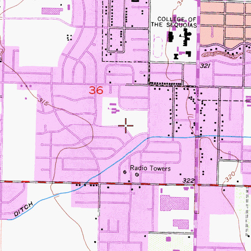Topographic Map of Houk Park, CA