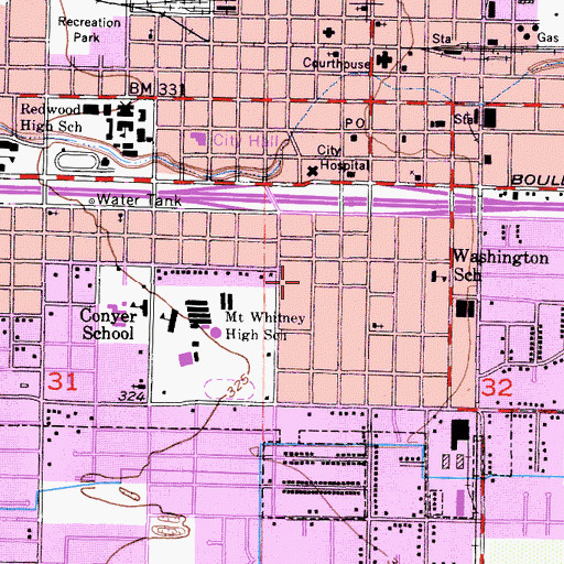 Topographic Map of Jefferson School (historical), CA