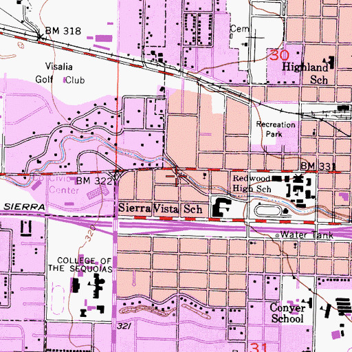 Topographic Map of Mayors Park, CA