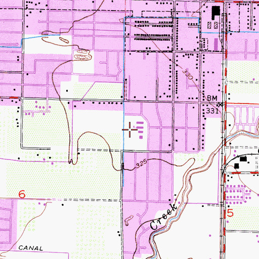Topographic Map of Mountain View Elementary Shcool, CA