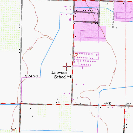 Topographic Map of Sequoia Baptist Church, CA