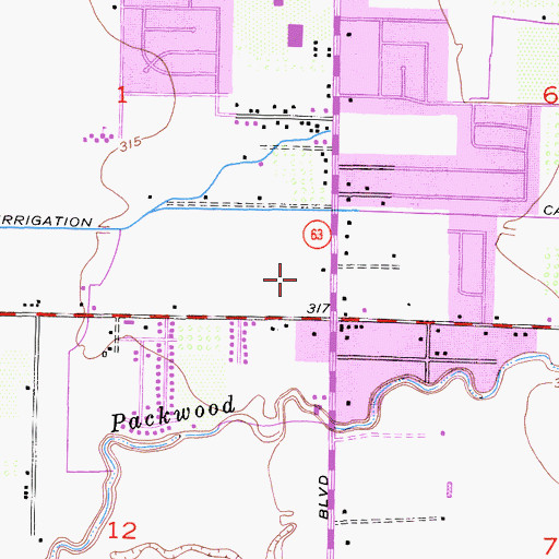 Topographic Map of Sequoia Mall Shopping Center, CA