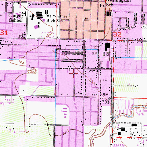 Topographic Map of Kaweah Delta Ugent Care, CA