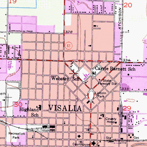 Topographic Map of Village Park, CA