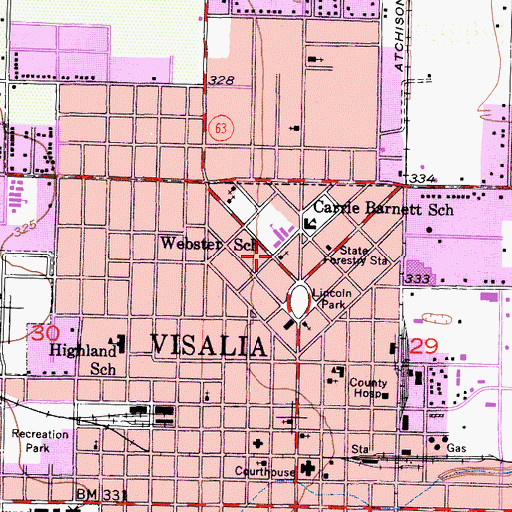 Topographic Map of Church of Christ, CA