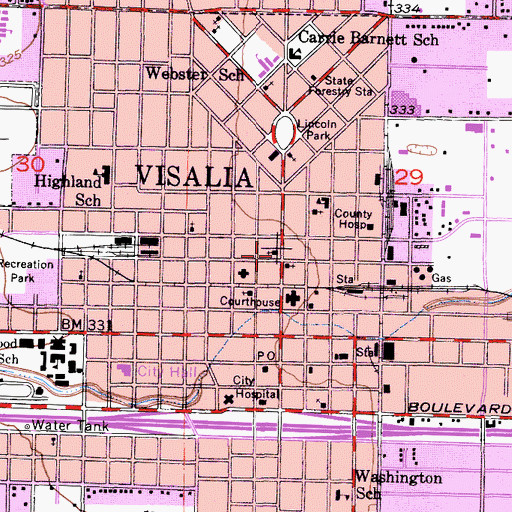 Topographic Map of First Christian Church, CA