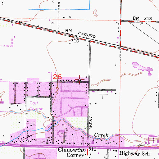 Topographic Map of First Landmark Missionary Baptist Church, CA