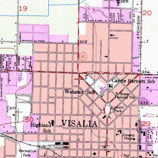 Topographic Map of First Pentecostal Church, CA