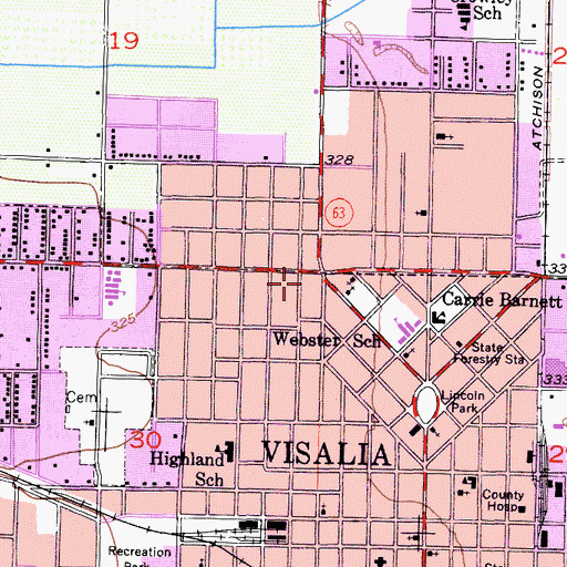 Topographic Map of First Southern Baptist Church, CA