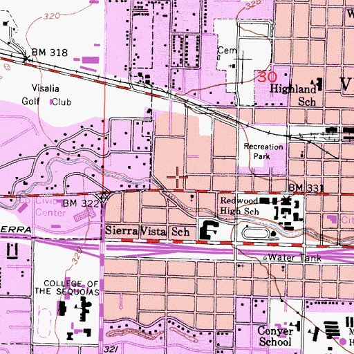 Topographic Map of Saint Pauls Episcopal Church, CA