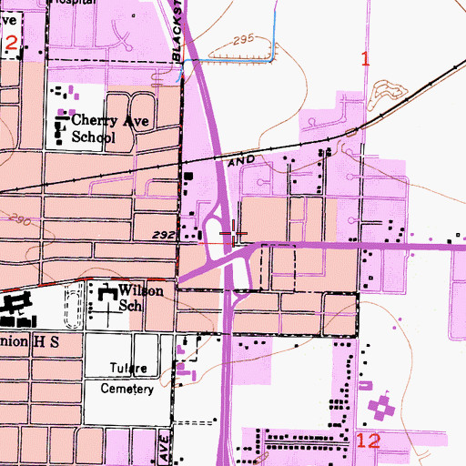 Topographic Map of Anchor Plaza Shopping Center, CA