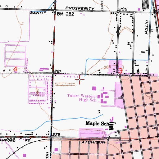 Topographic Map of Babe Ruth Ballpark, CA