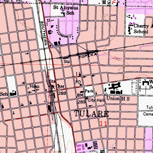 Topographic Map of Church of the Nazarene, CA