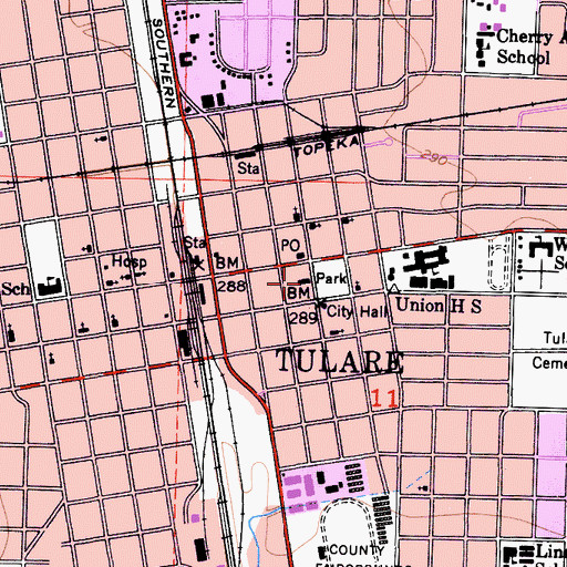 Topographic Map of Civic Memorial Building, CA