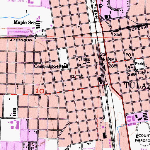 Topographic Map of First Methodist Episcopal Church (historical), CA