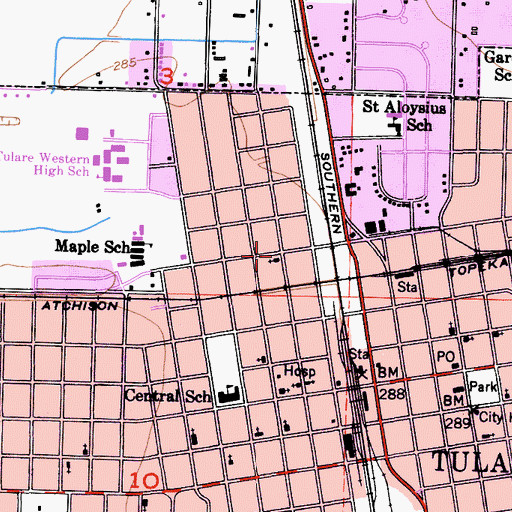 Topographic Map of First Pentecostal Church of Jesus Christ, CA