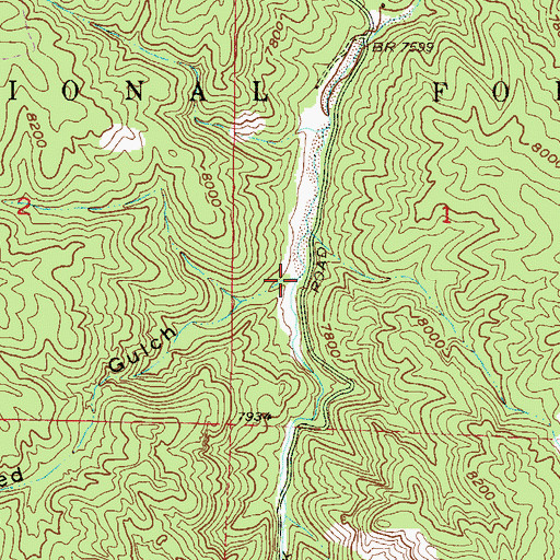 Topographic Map of Dutch Fred Gulch, CO
