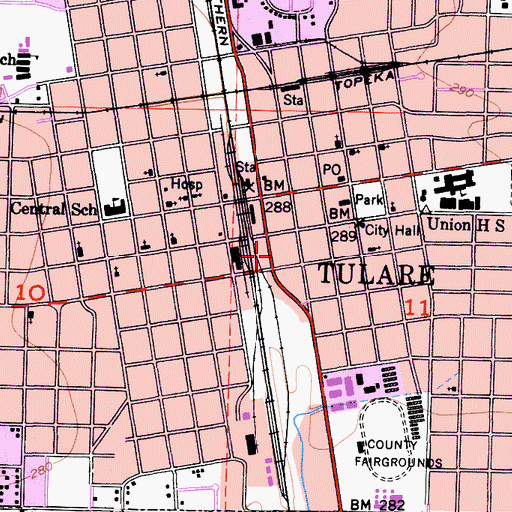 Topographic Map of Heritage Place Shopping Center, CA