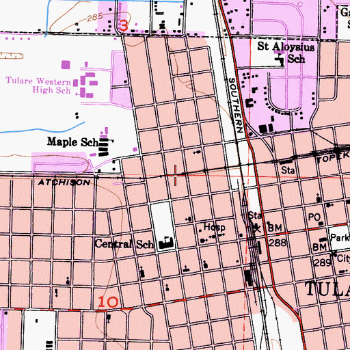 Topographic Map of Kingdom Hall of Jehovahs Witnesses, CA