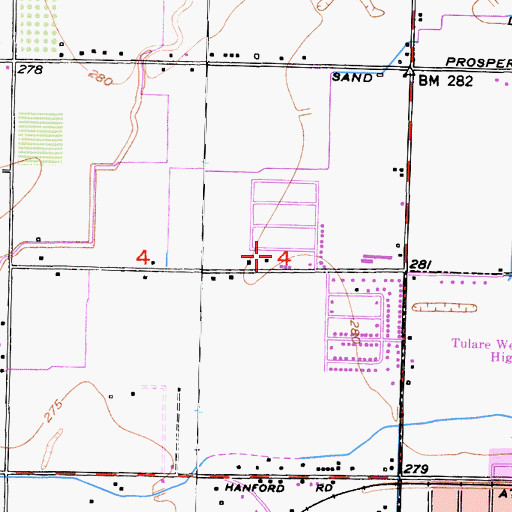 Topographic Map of Pleasant Elementary School, CA