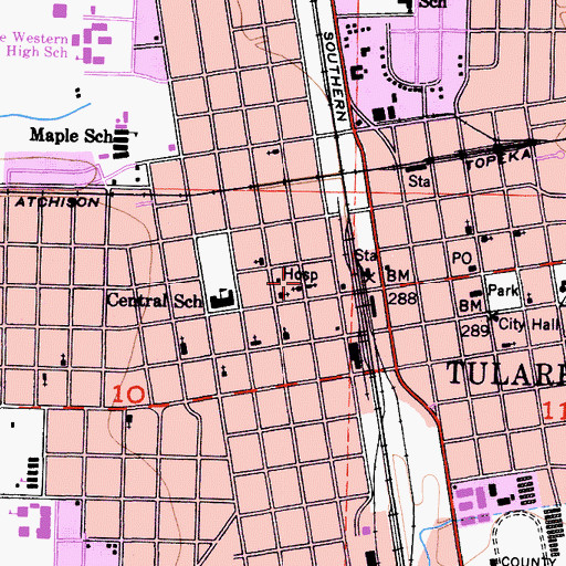Topographic Map of Seventh Day Adventist Church, CA