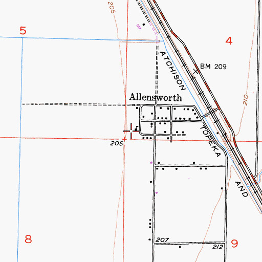 Topographic Map of Allensworth Elementary School, CA