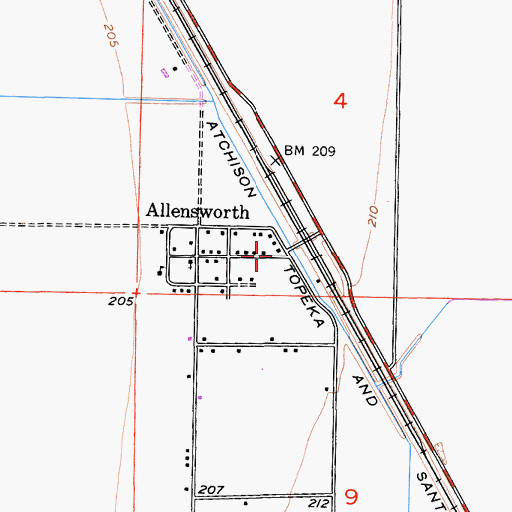 Topographic Map of Colonel Allensworth State Historic Park, CA