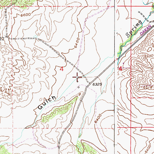 Topographic Map of Dry Gulch, CO