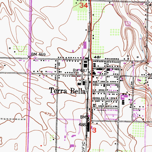 Topographic Map of First Assembly of God Church, CA