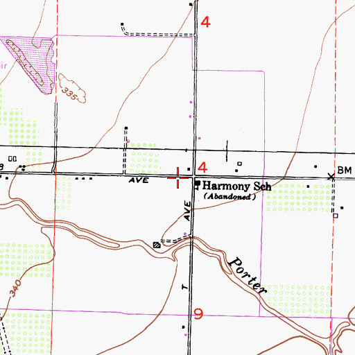 Topographic Map of Harmony, CA