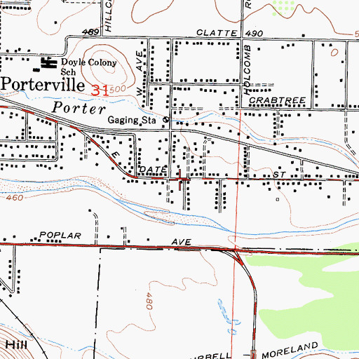 Topographic Map of Landmark Missionary Baptist Church, CA