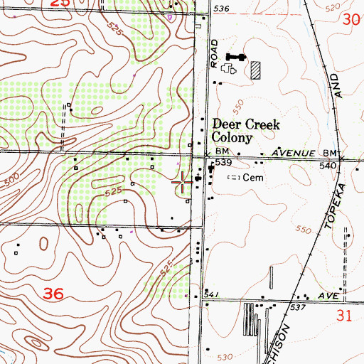 Topographic Map of Zion Lutheran Church, CA