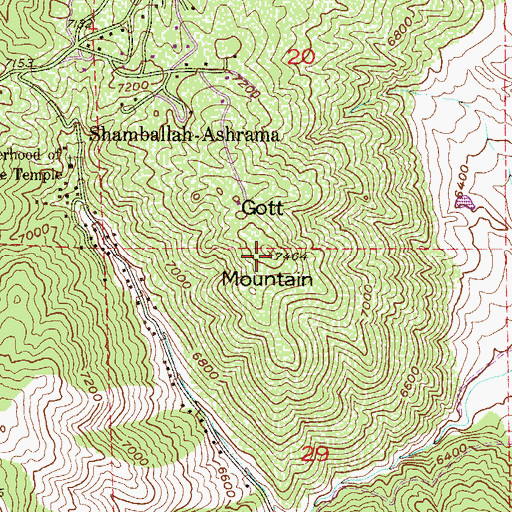 Topographic Map of Gott Mountain, CO