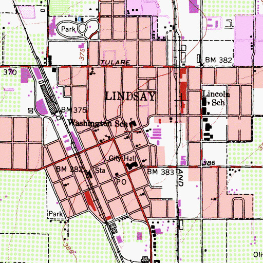 Topographic Map of First Assembly of God Church, CA