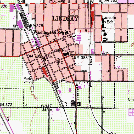 Topographic Map of First Church of Christ Scientist, CA
