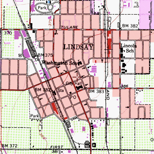 Topographic Map of First Church of the Nazarene, CA